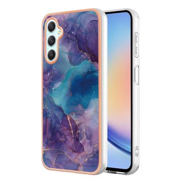 Samsung Galaxy A25 Marble Pattern Galvanizirana IMD TPU Futrola - Ljubičasta