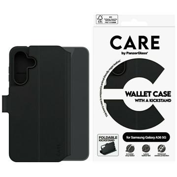 Samsung Galaxy A36 PanzerGlass Care Feature Wallet Case with Kickstand - Black