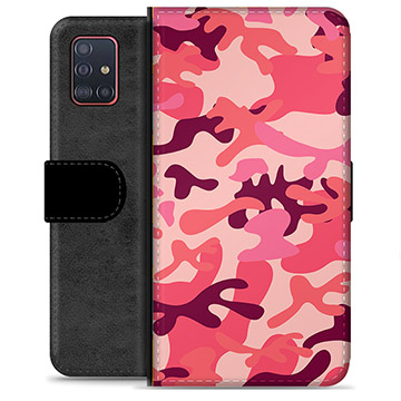 Samsung Galaxy A51 Premijum Futrola-Novčanik - Pink Kamuflaža
