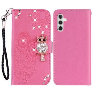 Samsung Galaxy A54 5G Owl Rhinestone Wallet Case