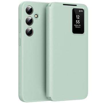 Samsung Galaxy A56 Smart Clear View Flip Case with Card Slot - Light Green