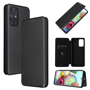 Samsung Galaxy A72 5G/4G Flip Futrola - Carbon Fiber - Crna