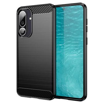 Samsung Galaxy M56/F56 Brushed TPU Case - Carbon Fiber - Black