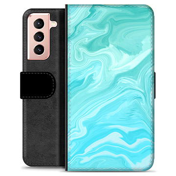 Samsung Galaxy S21 5G Premijum Futrola-Novčanik - Plavi Mermer