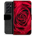Samsung Galaxy S21 Ultra 5G Premijum Futrola-Novčanik - Ruža