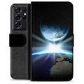 Samsung Galaxy S21 Ultra 5G Premijum Futrola-Novčanik - Svemir