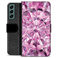 Samsung Galaxy S22+ 5G Premijum Futrola-Novčanik - Pink Kristal