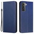 Samsung Galaxy S23 5G Futrola-Novčanik - Carbon Fiber - Plava