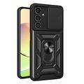 Samsung Galaxy S23 FE Hibridna Maska sa Rotirajućim Prstenom i Štitnikom za Kameru - Crna