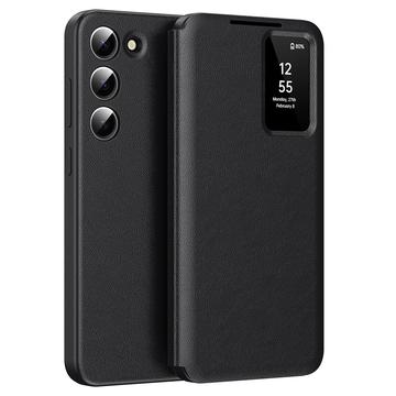 Samsung Galaxy S23 Smart Clear View Flip Case with Card Slot - Black