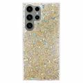 Samsung Galaxy S23 Ultra Glitter Flakes TPU Maska - Zlatna