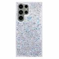 Samsung Galaxy S23 Ultra Glitter Flakes TPU Maska - Srebrna