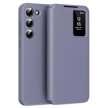 Samsung Galaxy S23+ Smart Clear View Flip Case with Card Slot - Grey Purple