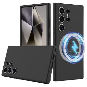 Samsung Galaxy S24 Ultra Maska od Tečnog Silikona - Kompatibilna sa MagSafe - Crna