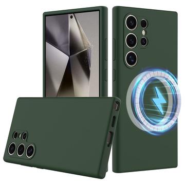 Samsung Galaxy S24 Ultra Maska od Tečnog Silikona - Kompatibilna sa MagSafe - Tamnozelena