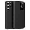 Samsung Galaxy S24 Ultra Smart Clear View Flip Case with Card Slot - Black