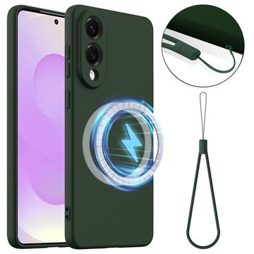 Samsung Galaxy S25 Edge Maska od Tečnog Silikona - Kompatibilna sa MagSafe - Tamnozelena