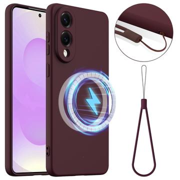 Samsung Galaxy S25 Edge Maska od Tečnog Silikona - Kompatibilna sa MagSafe - Tamnocrvena