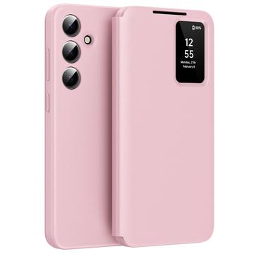 Samsung Galaxy S25 FE Smart Clear View Flip Case with Card Slot - Pink