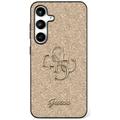 Samsung Galaxy S25 Guess Fixed Glitter 4G Metal Logo Maska - Zlatna