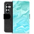 Samsung Galaxy S25+ Premijum Futrola-Novčanik - Plavi Mermer