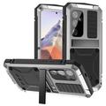Samsung Galaxy S25 R-Just Premium Case with Kickstand & Tempered Glass Screen Protector - Silver