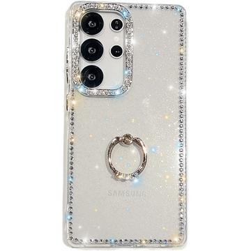 Samsung Galaxy S25 Ultra CrystalGlow Hybrid Case with Ring Holder - Transparent