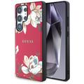 Samsung Galaxy S25 Ultra Guess Grained Printed Flower Pattern Case - MagSafe Compatible - Fuchsia