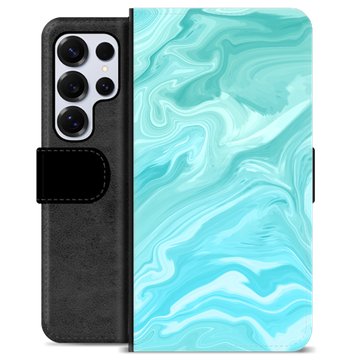 Samsung Galaxy S25 Ultra Premijum Futrola-Novčanik - Plavi Mermer