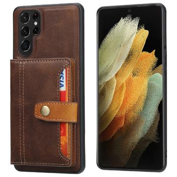 Samsung Galaxy S25 Ultra Retro Style Futrola sa Novčanikom - Braon
