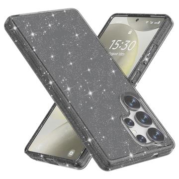 Samsung Galaxy S25 Ultra Stylish Glitter Series Hibridna Maska - Crna