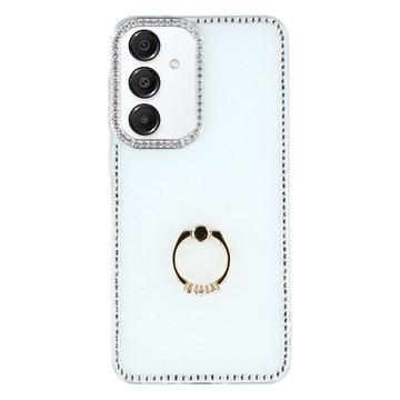 Samsung Galaxy S25+/S24+ CrystalGlow Hybrid Case with Ring Holder - White