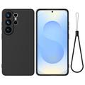 Samsung Galaxy S26 Ultra Liquid Silicone Case with Hand Strap - Black