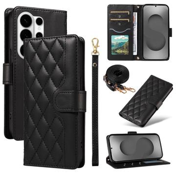 Samsung Galaxy S26 Ultra Luxury Quilted Wallet Case - Black