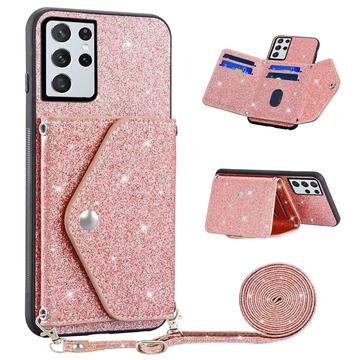 Samsung Galaxy S26 Ultra Stardust Maska sa Držačem Kartica - Roze