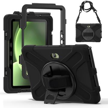 Samsung Galaxy Tab Active5 Pro Heavy Duty 360 Maska sa Čvrstom Trakom - Crna