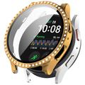 Samsung Galaxy Watch7 Dekorativni Veštački Dijamant Maska sa Zaštitnim Staklom - 40mm - Zlatna