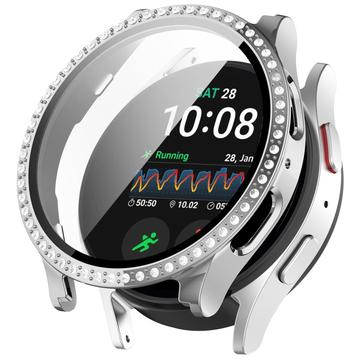 Samsung Galaxy Watch7 Dekorativni Veštački Dijamant Maska sa Zaštitnim Staklom - 44mm - Srebrna