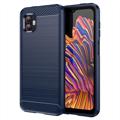 Samsung Galaxy Xcover6 Pro Brušena TPU Zaštitna Maska - Karbonska Vlakna - Plava