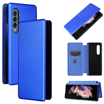 Samsung Galaxy Z Fold3 5G Flip Futrola - Ugljenično Vlakno - Plava