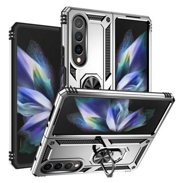 Samsung Galaxy Z Fold4 Hibridna Maska sa Metalnim Postoljem - Srebrna