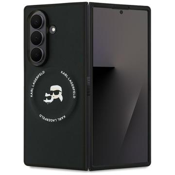 Samsung Galaxy Z Fold7 Karl Lagerfeld Karl and Choupette Heads Magnetic Case - Black