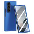 Samsung Galaxy Z Fold7 Plastic Case with Outer Tempered Glass Screen Protector - Dark Blue