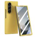 Samsung Galaxy Z Fold7 Plastic Case with Outer Tempered Glass Screen Protector - Yellow