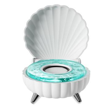 Seashell-Shaped Bluetooth Speaker with RGB Ambient Lighting - White