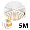 Self-Adhesive EPDM Sealing Strip for Doors and Windows - 5m, 9x6mm - White