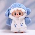Shark Hooded Jumpsuit for Labubu Doll 17cm - Blue / White