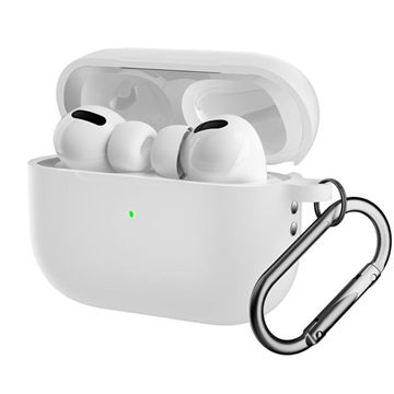 AirPods Pro 2 Silikonska Maska sa Karabinerom - Bela