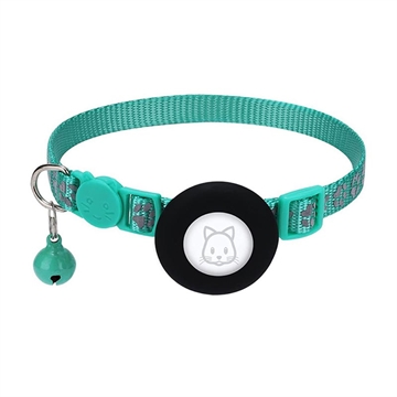 Apple AirTag 1/2 Silikonska Maska sa Reflektujućom Ogrlicom za Kućne Ljubimce - Zelena