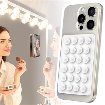 Silicone Suction Cup Adhesive Mount for Phones - 10 Pcs. - White